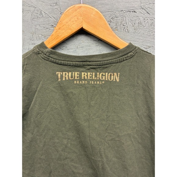 True Religion T-Shirt Women's Size S Green Short Sleeve Logo Graphic Loungewear - Picture 9 of 10